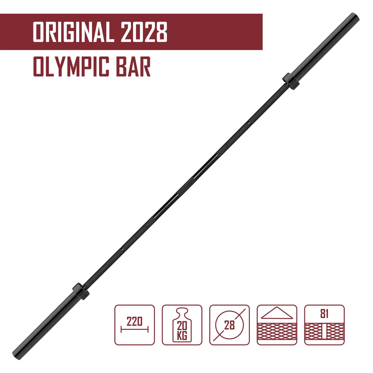 Original 2028 Olympia-Langhantel, 20 Kg – Bild 2