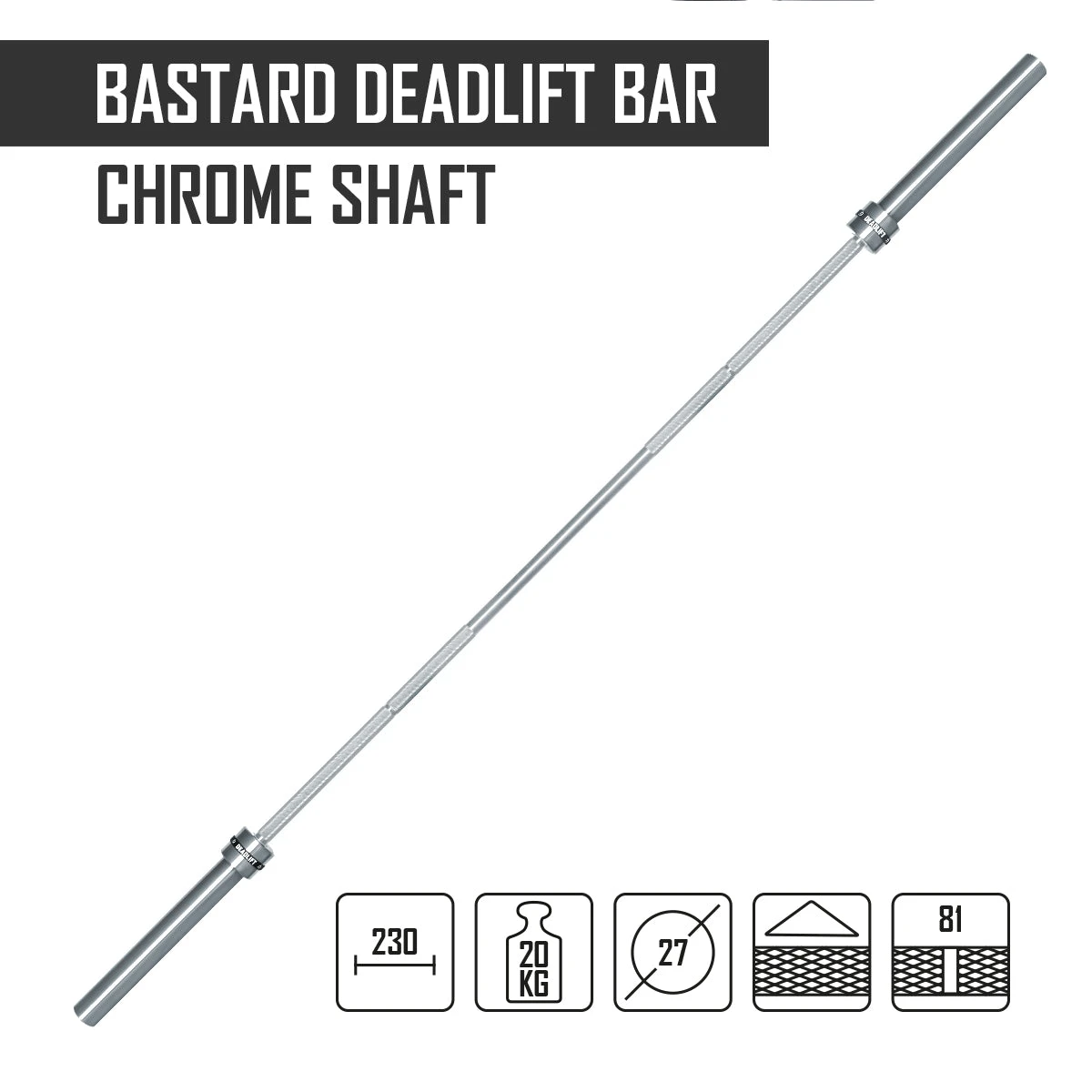 Bastard Deadlift Bar, Chromschaft – Bild 2