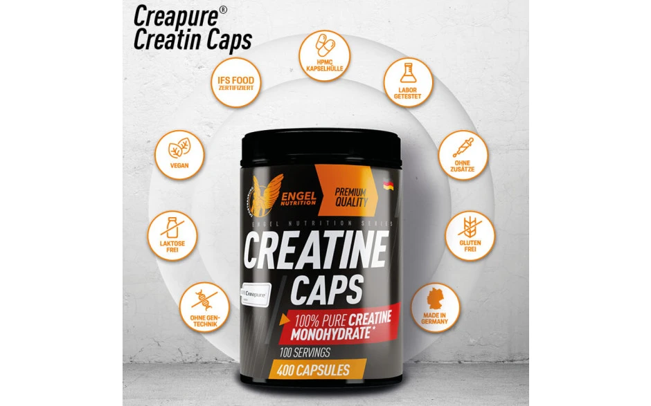 Engel Nutrition 100% Pure Creatine Caps - 400 Kapseln – Bild 3