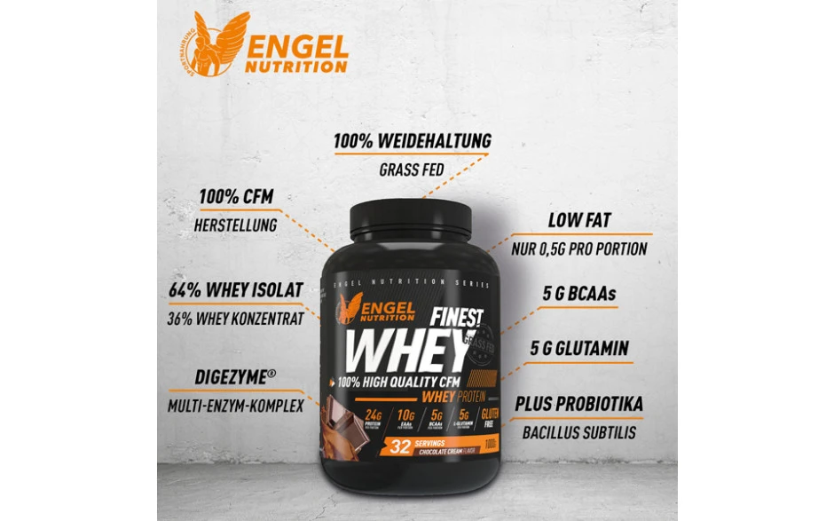 Engel Nutrition Finest Whey Protein - 1000g Dose – Bild 4