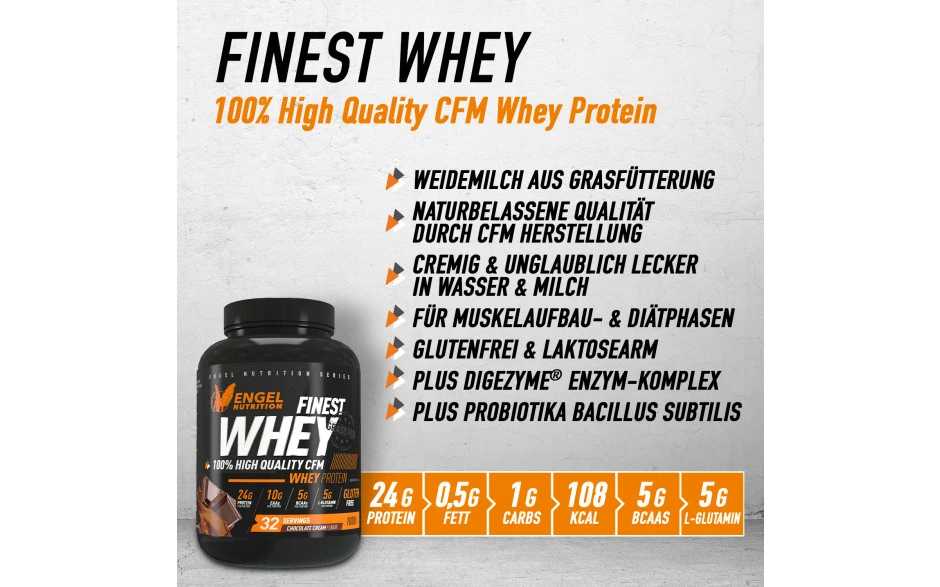 Engel Nutrition Finest Whey Protein - 1000g Dose – Bild 2