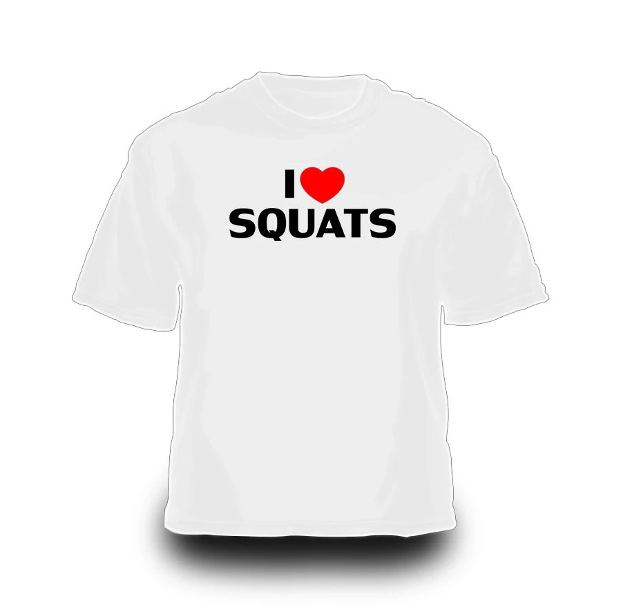 I <3 SQUATS T-Shirt, WeiĂ